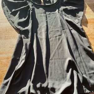 SHEIN Black Ruffle Sleeve Blouse